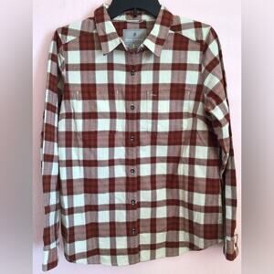 Royal Robbins plaid button down top standard fit size medium